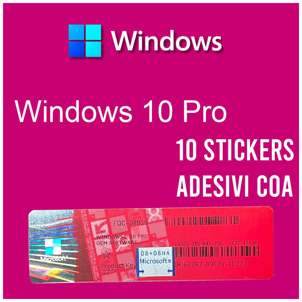 10 Sticker COA Microsoft Windows 10 Pro – License Global