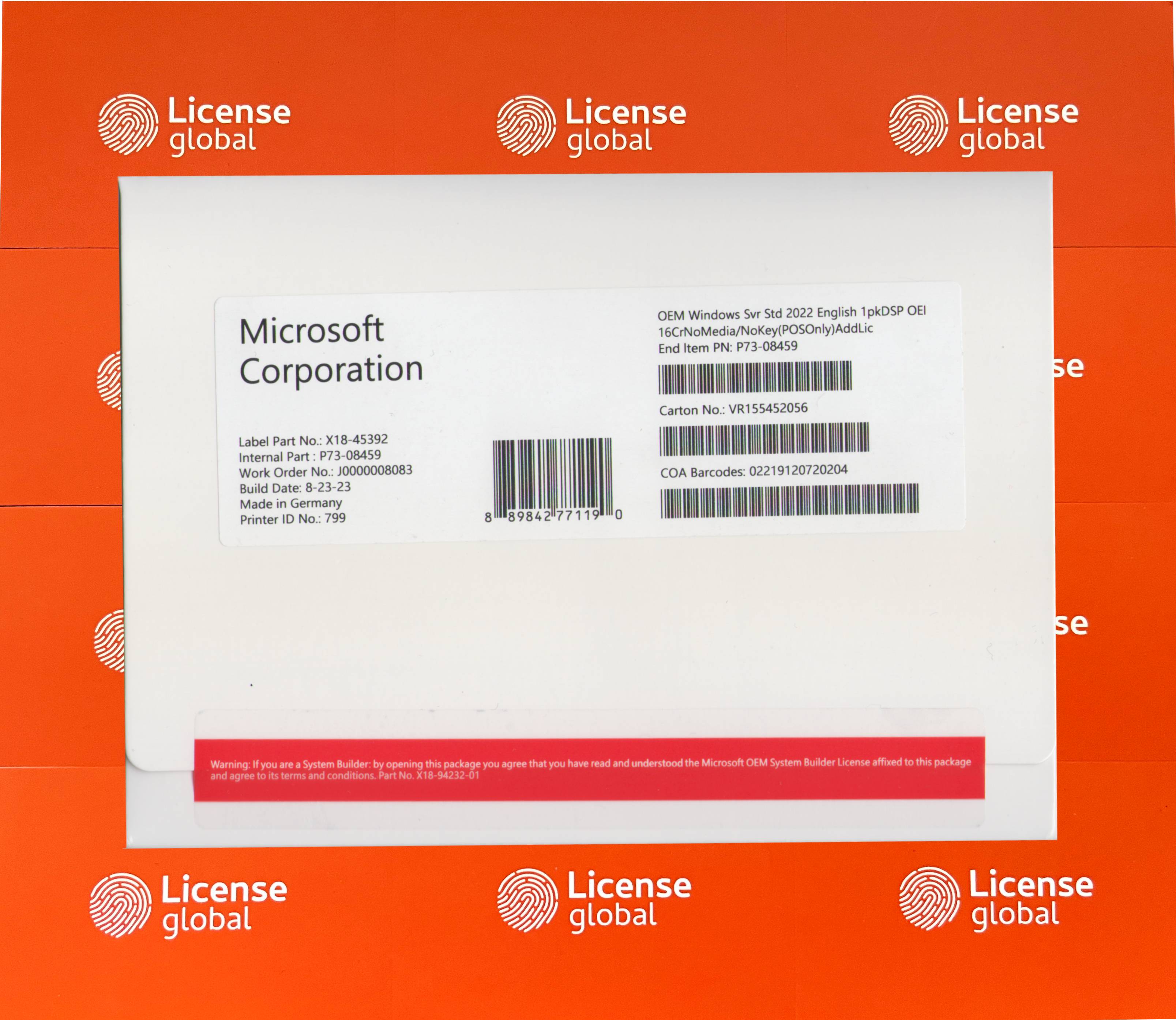 Windows Server Standard 2022 Add License Box