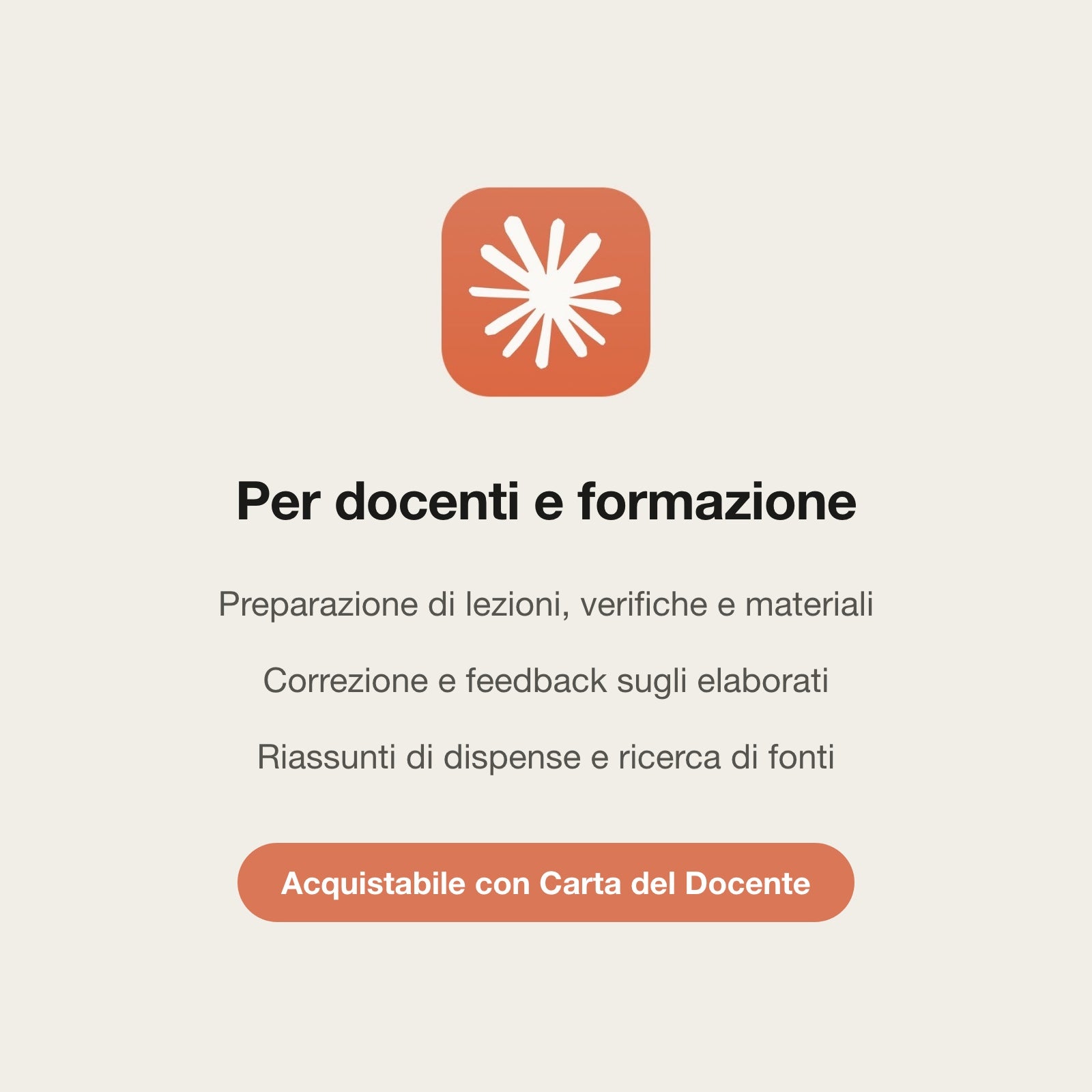 Claude Pro per docenti e formazione, acquistabile con Carta del Docente
