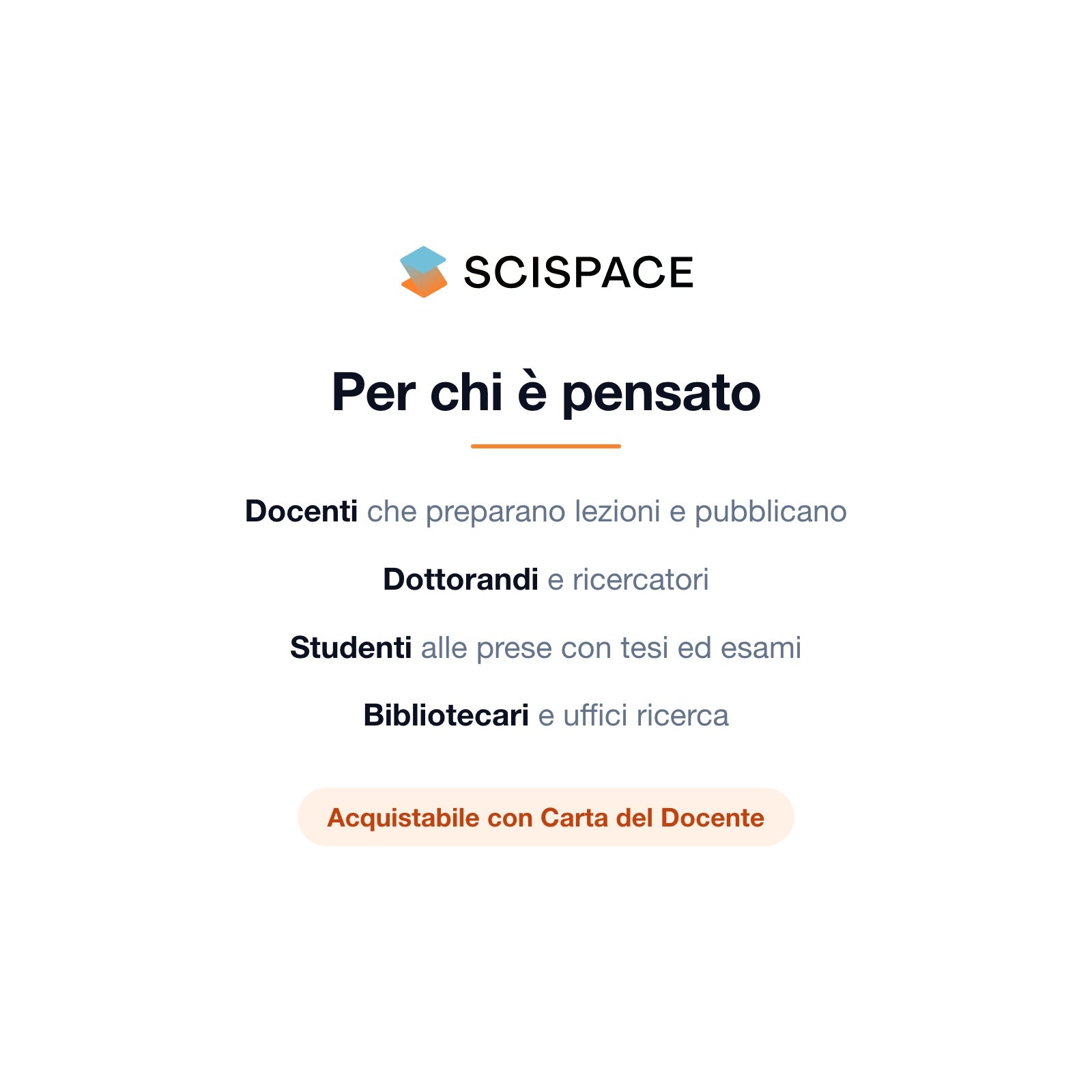 SciSpace per docenti, ricercatori, dottorandi e studenti, Carta del Docente