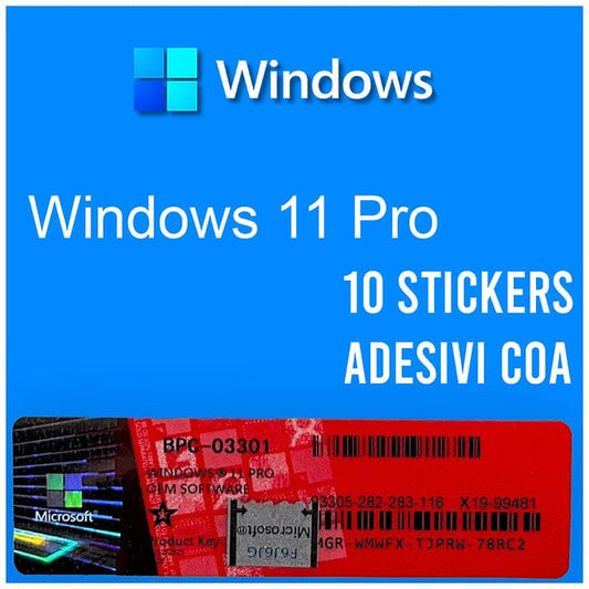 Windows 11 Professional Coa Sticker 10pz