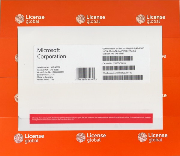 Windows Server Standard 2025 Add License Box