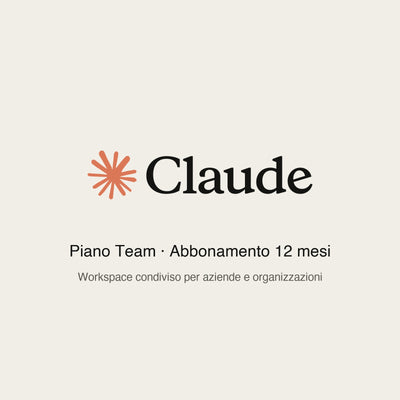 Claude Team – Abbonamento AI Anthropic (12 mesi)