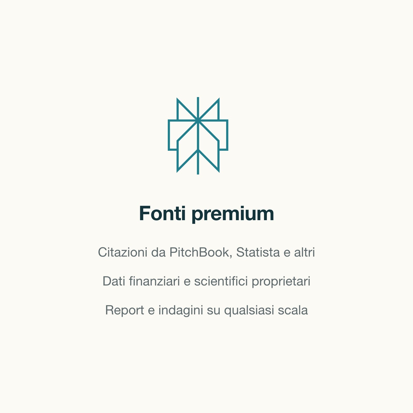 Fonti premium: PitchBook, Statista, dati finanziari e scientifici