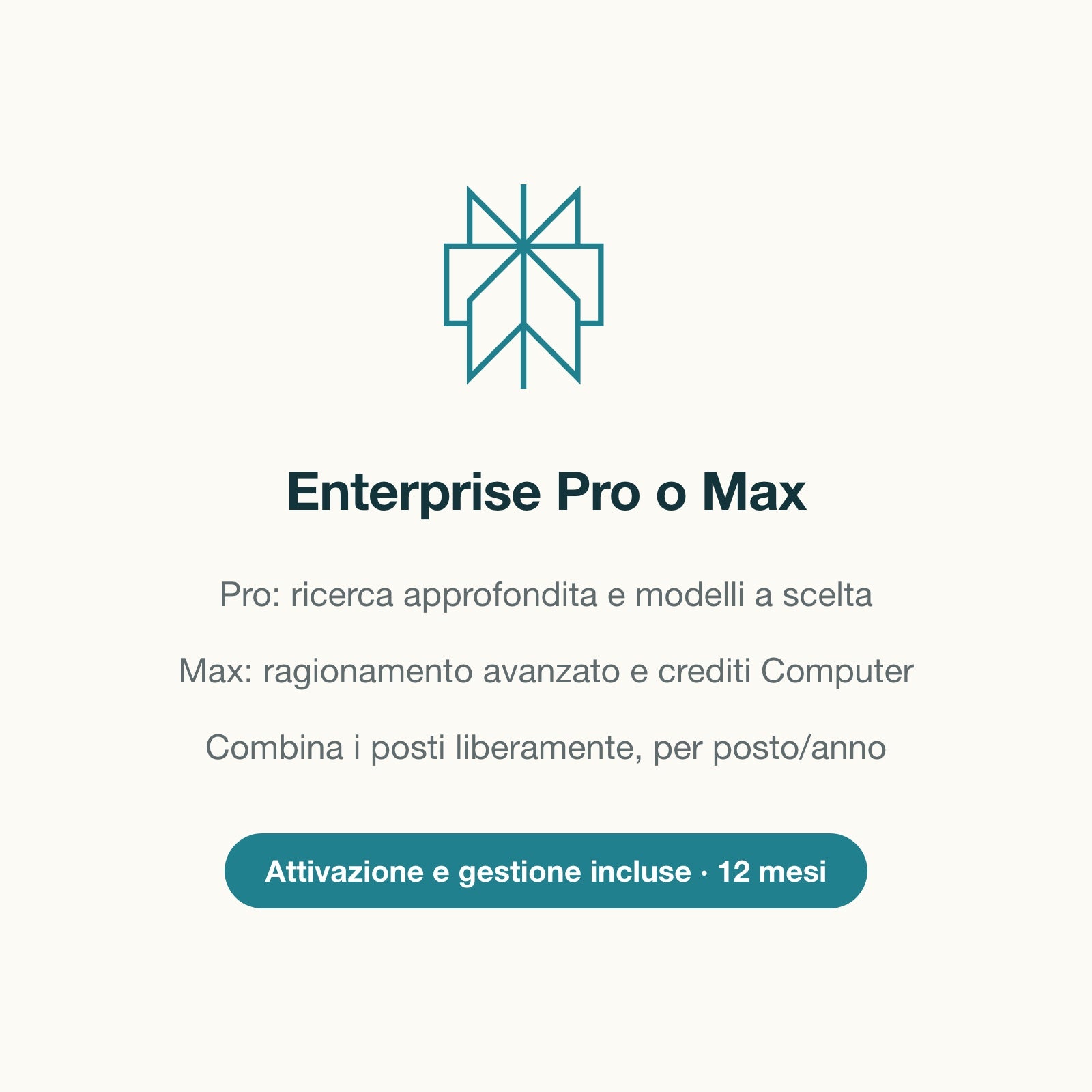 Enterprise Pro o Max: combina i posti liberamente, attivazione e gestione incluse